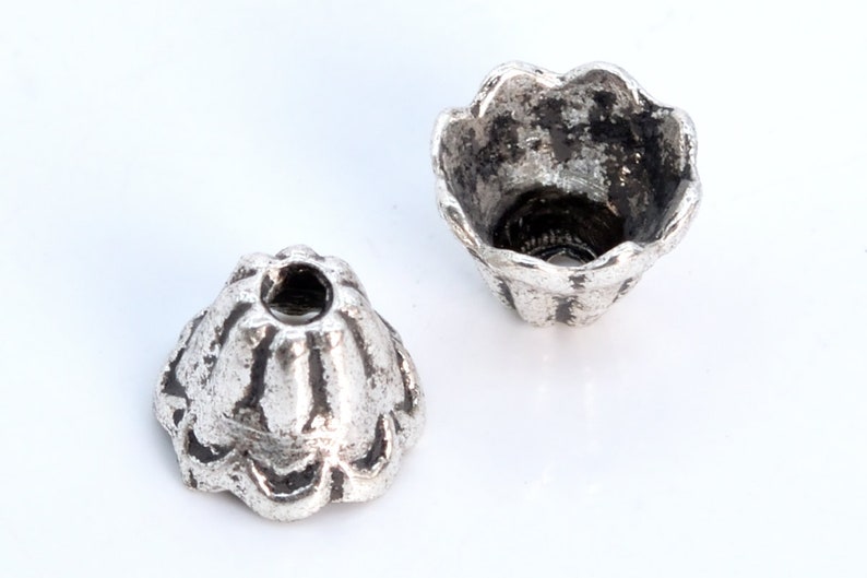 6x5MM Cone Bead Cap Antique Silver Tone Zinc Alloy 30 Pcs Bulk Lot Options 62812-2331