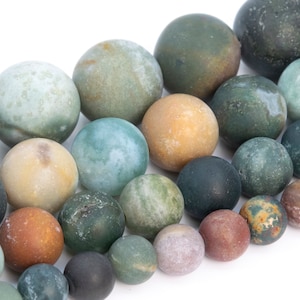 Matte Indian Agate Beads Grade AAA Genuine Natural Gemstone Round Loose Beads 4MM 6MM 8MM 16MM Bulk Lot Options