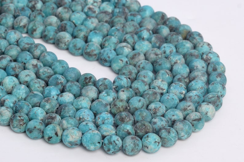 8mm Matte Aqua Blue Jade Beads Grade Aaa Natural Gemstone Half Etsy
