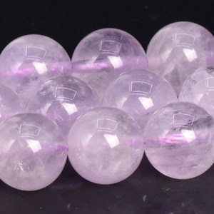 10MM Translucent Light Lavender Amethyst Beads Brazil Grade A Genuine Natural Gemstone Round Loose Beads 15&quot; Bulk Lot Options (109430)