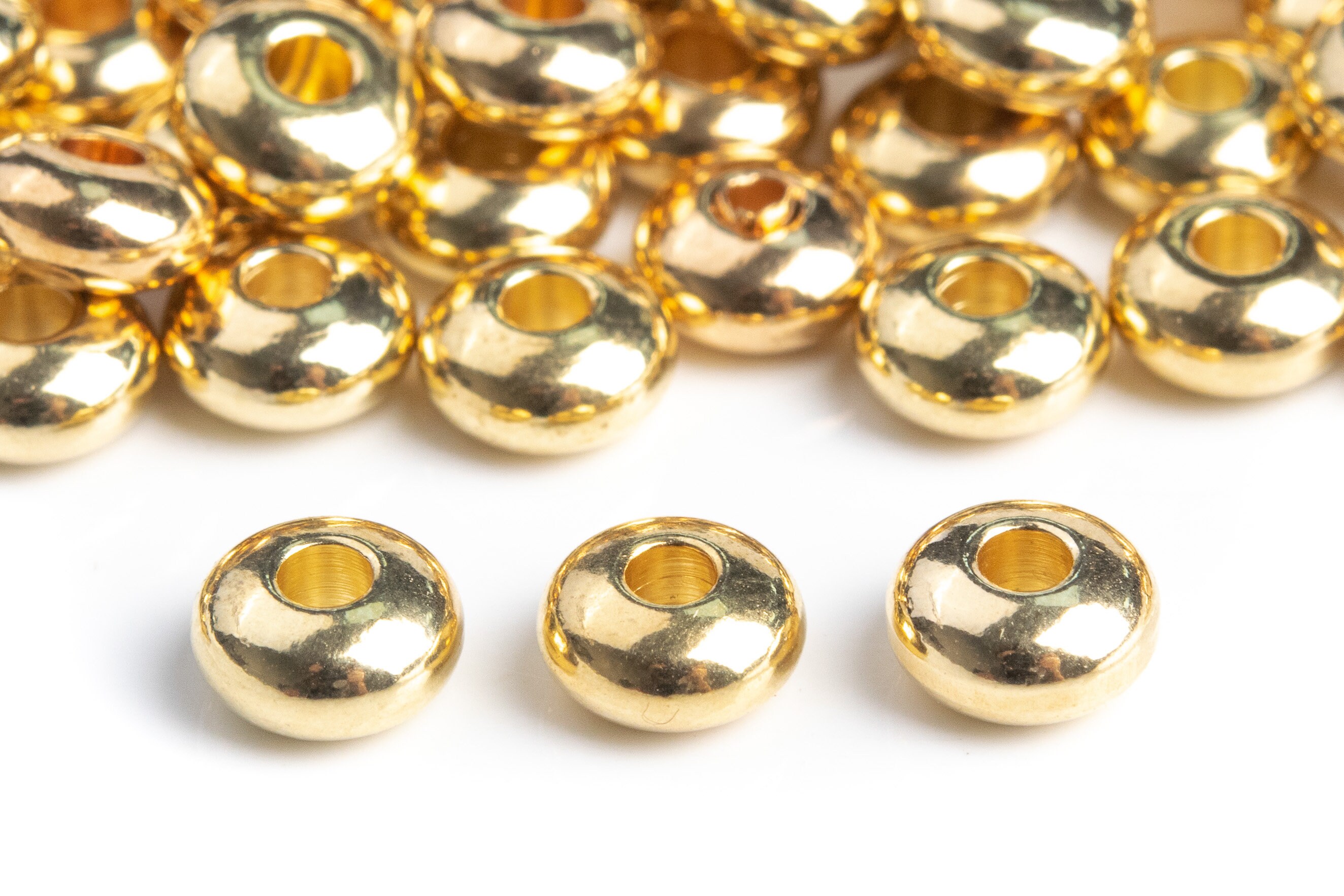 Perline Distanziatrici Sciolte In Ottone Dorato E Argento - Foto 8