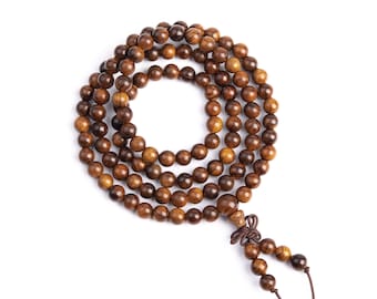 6MM Fragrant Black Rosewood Mala Beads 108 Pcs Natural Wood Round Beads 35" Bulk Lot Options (80007-564)