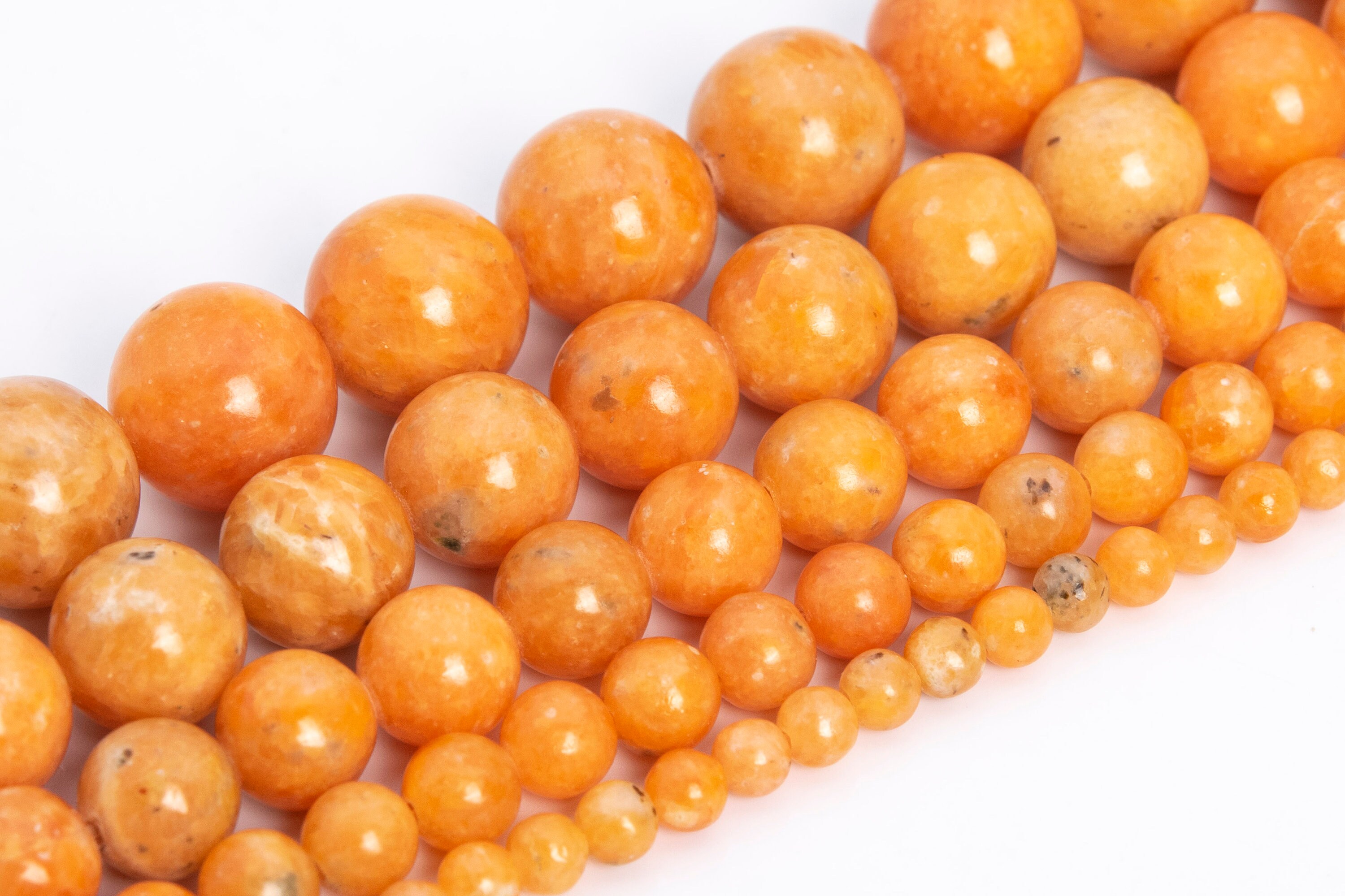 Orange shop calcite beads
