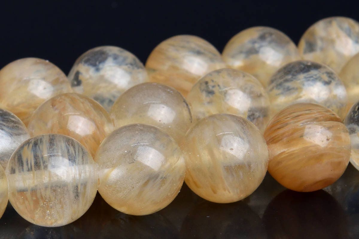 10MM Milky Golden Quartz Beads Grade AAA Gemstone Full Strand Etsy