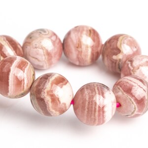 NUR EIN 9MM Argentinien Rhodochrosit Perlen Rosa Spitze Armband Klasse AA echte natürliche runde Edelstein 7 &quot;(123380h-3003)