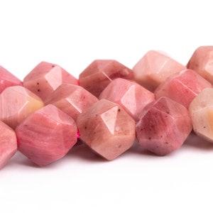 Haitian Flower Rhodonite Beads Star Cut Faceted Grade AAA Genuine Natural Gemstone Loose Beads 5-6MM 9-10MM Bulk Lot Options