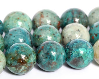 11MM Green Chrysocolla Beads Grade A Genuine Natural Gemstone Full Strand Round Loose Beads 15" Bulk Lot Options (107870-2575)