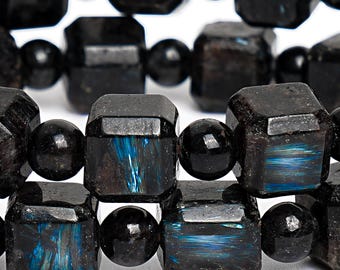 8 MM Blau Schillern Arfvedsonit Perlen Armband echte natürliche abgeschrägte Kante facettierten Würfel 7,5 "Bulk Lot Optionen (119474h-2617)