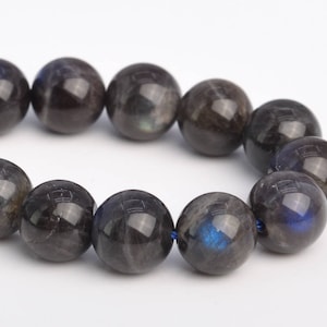 Perline di labradorite grigio scuro da 8 mm grado AB+ perline sfuse rotonde a mezzo filo di vera pietra preziosa naturale da 7,5 "LOTTO BULK 1,3,5,10,50 (103779h-1028)