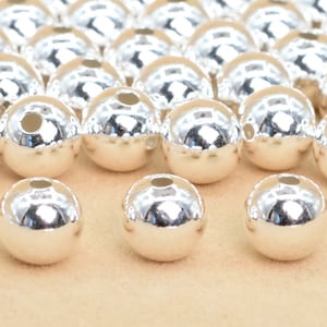6MM Sterling Silver Spacer Beads Round 10 Pcs  (63951-2182)