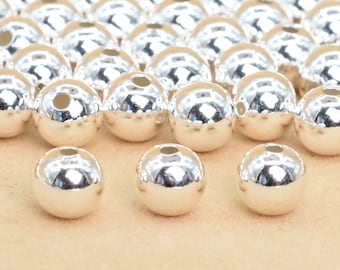 6MM Sterling Silver Spacer Beads Round 10 Pcs  (63951-2182)