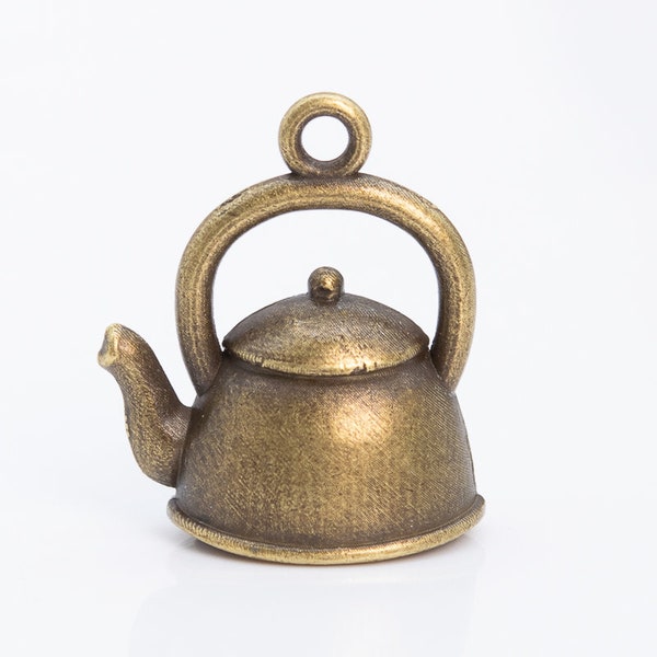 19x16MM 3D-Teekannen-Charm Antik-Bronze-Ton Zinklegierung Metall-Charm 10 Stück Bulk-Lot-Optionen (110286-1840)