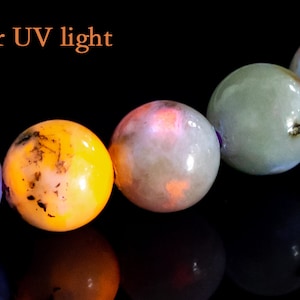 Rare 7-8MM Afghanistan Hackmanite Bracelet UV Reactive Fluorescent Beads Genuine Natural Round Tenebrescent Gemstone 7&quot; (123919h-2556)