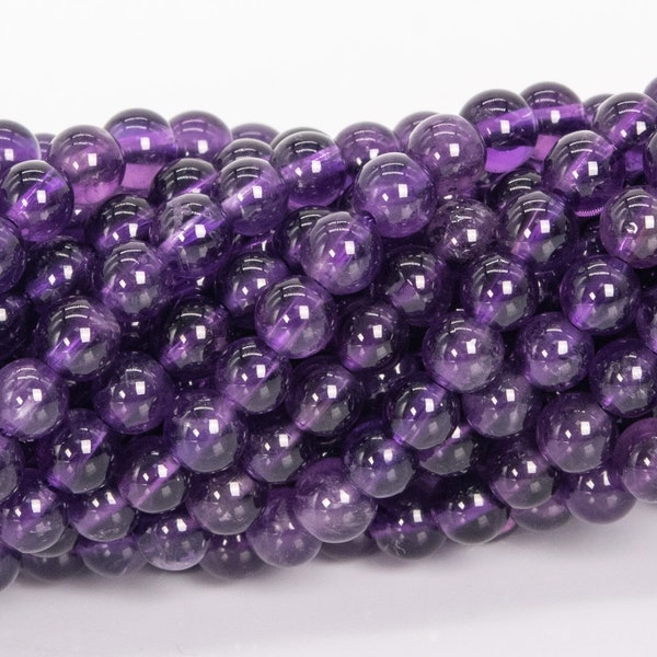 4MM Purple Amethyst Beads Grade AA Genuine Natural Gemstone Round Loose Beads 15" / 7.5"Bulk Lot Options (112199)