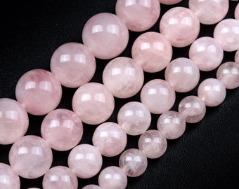 Madagascar Rose Quartz Beads Genuine Natural Grade AAA Gemstone Round Loose Beads 8MM 10MM 12MM Bulk Lot Options