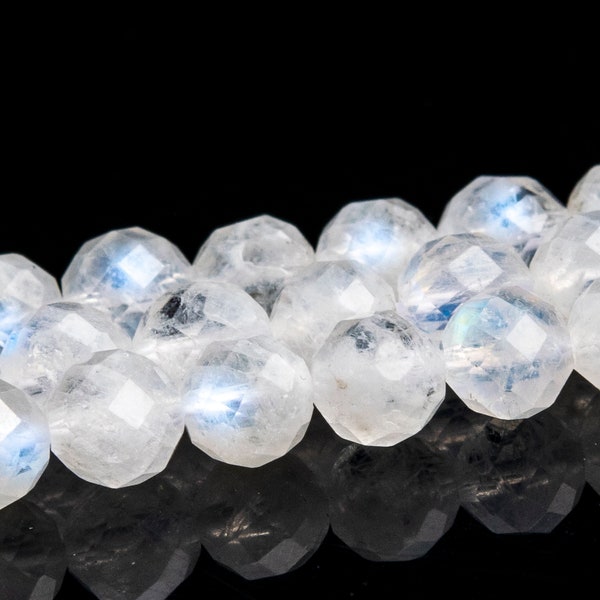 4MM Translucent Rainbow Moonstone Beads Grade AAA Genuine Natural Gemstone Faceted Round Loose Beads 15.5"/7.5" Bulk Lot Options (116941)