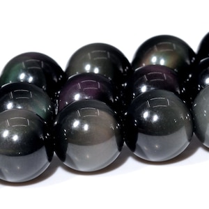 Rainbow Obsidian Beads Grade AAA Genuine Natural Gemstone Round Loose Beads 6MM 8MM Bulk Lot Options