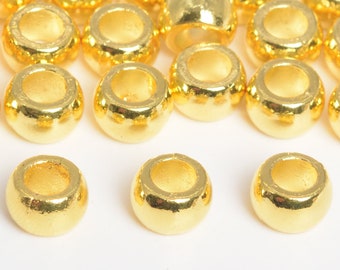 8MM 18k Gold Tone Spacer Beads Rondelle 20 Pcs Bulk Lot Options (64276-2482)