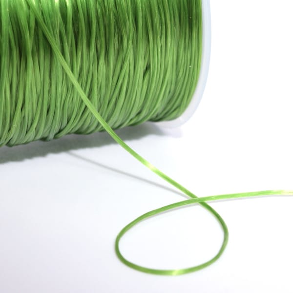 High Quality 0.8MM Grass Green Japanese Elastic Cord / Thread Crystal String 1 Spool 60 Meters Bulk Lot Options (64716-S2551)