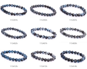Brazil Aquamarine Biotite Inclusions Beads 6.5"/7"/7.5" Bracelet Genuine Natural Round Gemstone Beads