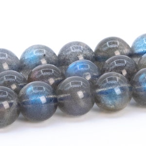 6MM Deep Gray Labradorite Beads Madagascar Grade AA+ Genuine Natural Gemstone Full Strand Round Loose Beads 15.5&quot; (115920-3921)