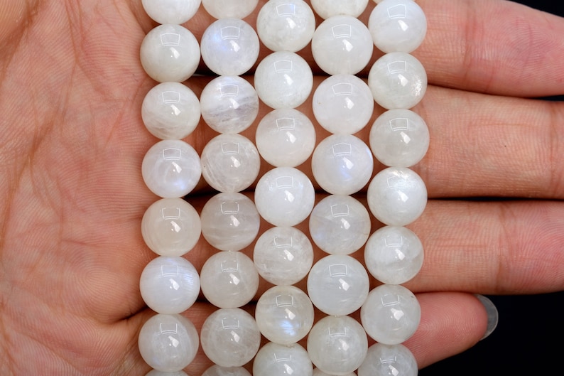 105978h-1798 9-10MM Rainbow Moonstone Beads Grade A Genuine Natural India Gemstone Half Strand Round Loose Beads 7.5 BULK LOT 1,3,5,10,50