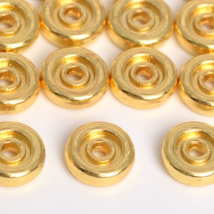 6MM Gold Tone Spacer Beads Rondelle 30 Pcs Bulk Lot Options (64328-2485)