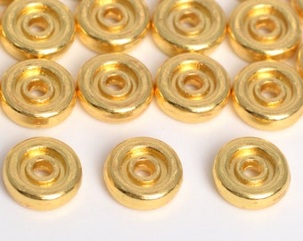 6MM Gold Tone Spacer Beads Rondelle 30 Pcs Bulk Lot Options (64328-2485)