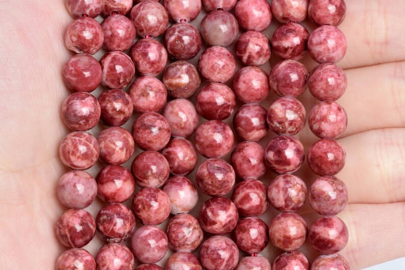 Brick Red Magnesite Turquoise Beads Grade AAA Gemstone Round Loose Beads 6MM 8-9MM 10MM 12MM Bulk Lot Options image 3