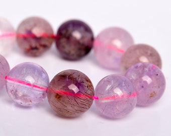 7MM Super Seven Beads A Genuine Natural Gemstone Half Strand Round Loose Beads 7" BULK LOT 1,3,5,10 and 50 (105898h-1768)