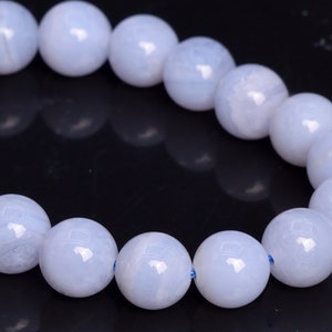 7MM Blue Lace Agate Beads Brazil Grade A Genuine Natural Gemstone Half Strand Round Loose Beads 7.5&quot; Bulk Lot Options (109228h-2912)