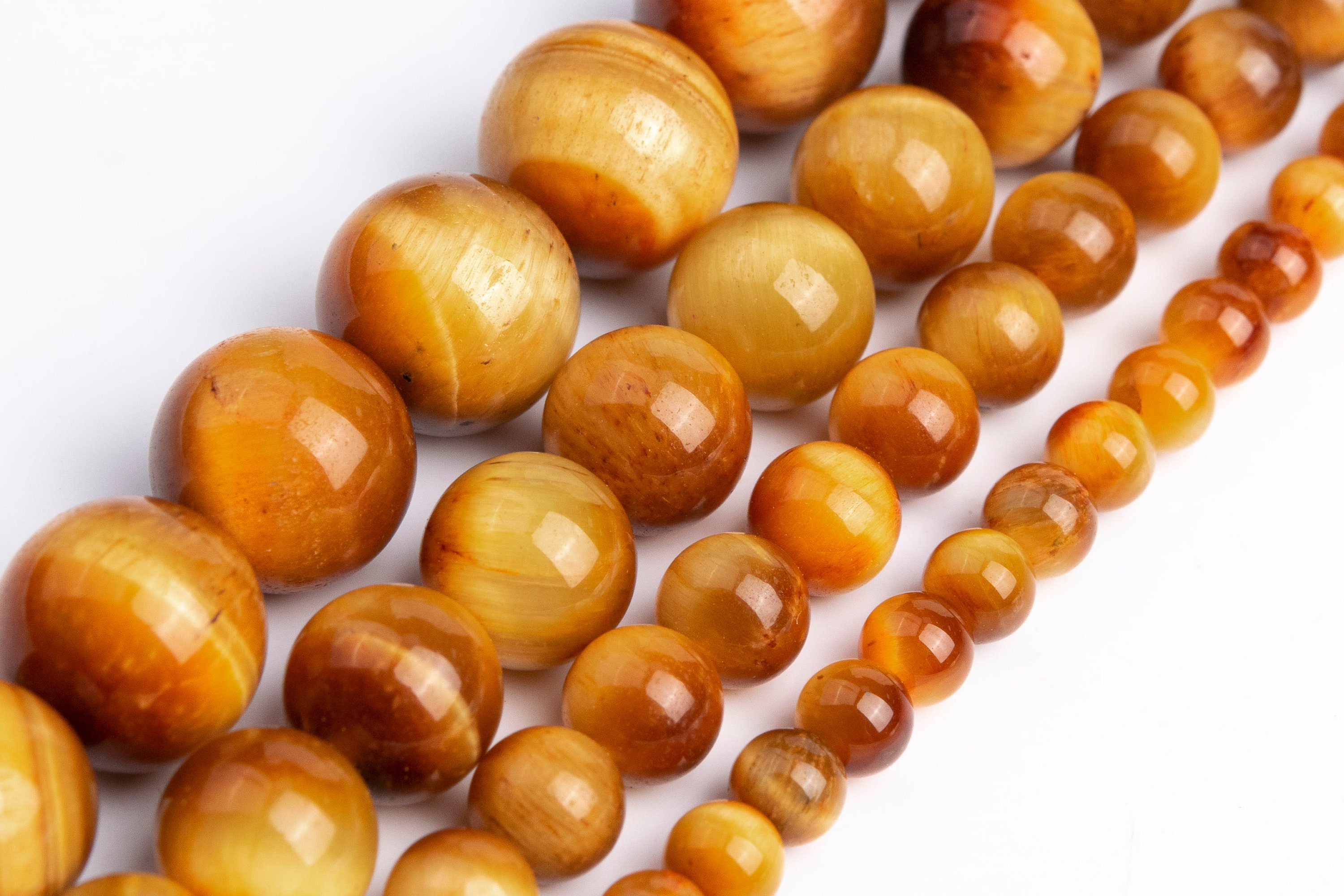 Large Tiger's Eye Beads Oval 25mm x 18mm A Grade 0327