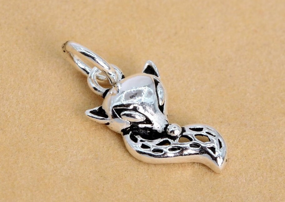 Sterling silver fox charm discount