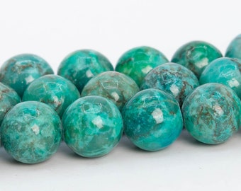 8-9MM Peacock Green Magnesite Turquoise Beads Grade AAA Round Loose Beads 15"/ 7.5" Bulk Lot Options (108946)