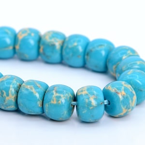 9X7MM Sky Blue Imperial Jasper Beads Grade AAA Natural Gemstone Half Strand Rondelle Loose Beads 7&quot; BULK LOT 1,3,5,10 and 50 (101886h-424)