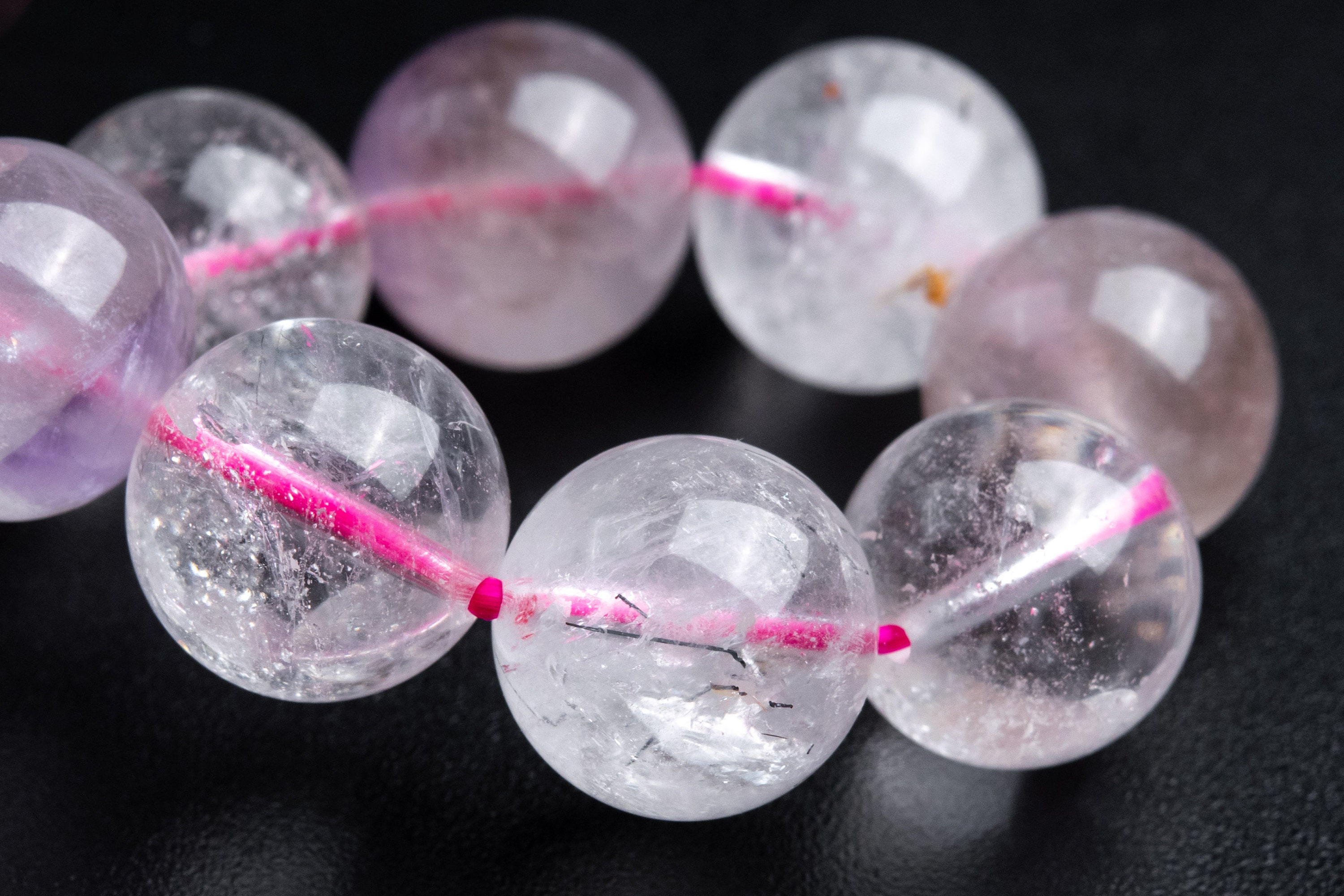 12-13 MM スーパー セブン ビーズ 淡い紫色のブレスレット 本物の天然