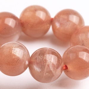 7MM Golden Orange Strawberry Quartz Beads Bracelet Grade AA+ Genuine Natural Round Gemstone 6.5&quot; (123557h-70)