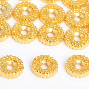 8MM 18k Gold Tone Spacer Beads Rondelle 20 Pcs Bulk Lot Options (64289-2483)