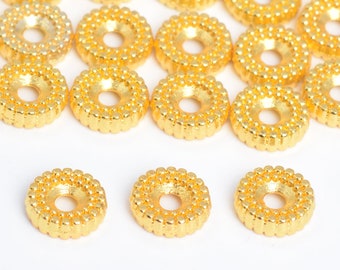 8MM 18k Gold Tone Spacer Beads Rondelle 20 Pcs Bulk Lot Options (64289-2483)
