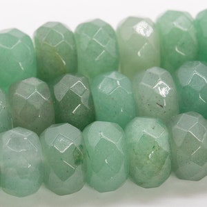 10x6MM Parsley Bunch Aventurine Beads Grade AAA Genuine Natural Gemstone Faceted Rondelle Loose Beads 15&quot; / 7.5&quot; Bulk Lot Options (110565)
