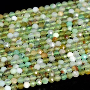 2MM Chrysoprase / Australian Jade Beads A Genuine Natural Gemstone Full Strand Faceted Round Loose Beads 15&quot; Bulk Lot Options (107697-2508)