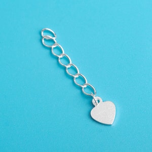 2.2MM Sterling Silver Chain Extender 1&quot; / 2.8CM Heart End 2 Chains (67997-2176)