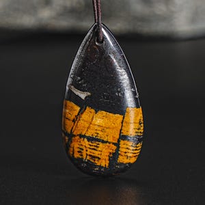 Unique Natural Tiger Iron Pendant Grade AAA 40X20X7MM Brown Pendant Teardrop Pendant Gemstone Pendant Only One(99961)