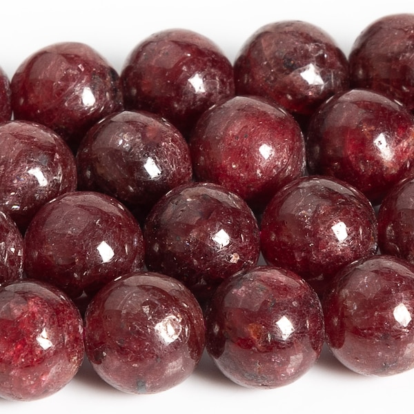 Red Ruby Beads Genuine Natural Grade AAA Gemstone Round Loose Beads 7MM 8MM 9MM 10MM Bulk Lot Options