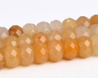 Gelbe Aventurin Perlen Klasse AAA Edelstein facettierte Rondelle lose Perlen 6 MM 8 MM Lot Optionen