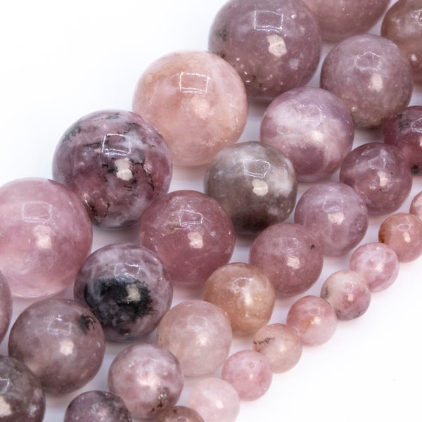 Purple Pink Lepidolite Beads Genuine Natural Grade A Gemstone Round Loose Beads 4MM 6MM 8MM 10MM Bulk Lot Options