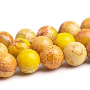 6MM Mustard Yellow Sea Sediment Imperial Jasper Beads Grade AAA Natural Gemstone Round Loose Beads 15&quot; BULK LOT 1,3,5,10 and 50 (102767-603)