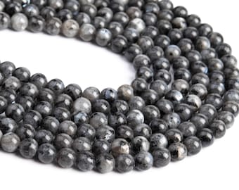 Black Labradorite Larvikite Beads Grade A Genuine Natural Gemstone Round Loose Beads 4MM 6MM 8MM 10MM 12MM Bulk Lot Options
