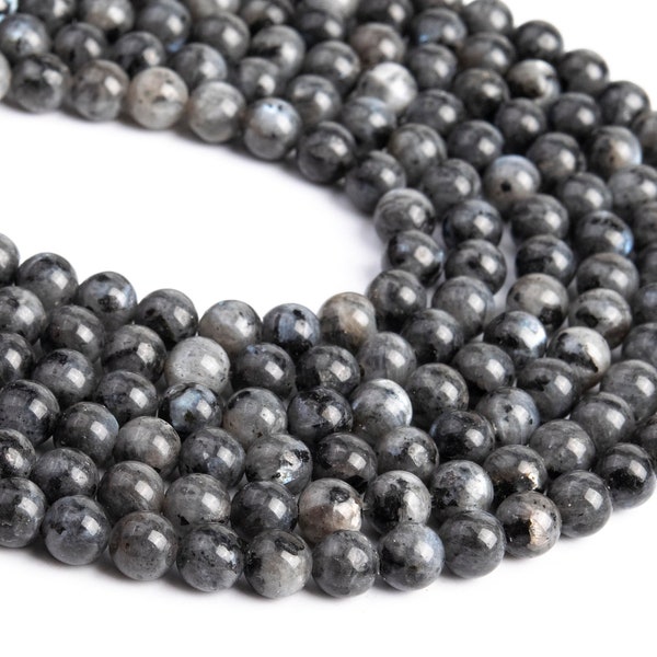 Black Labradorite Larvikite Beads Grade A Genuine Natural Gemstone Round Loose Beads 4MM 6MM 8MM 10MM 12MM Bulk Lot Options