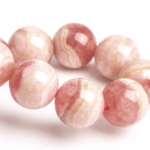 11MM Argentinien Rhodochrosit Perlen milchig rosa Armband Klasse A echte natürliche runde Edelstein 8 &quot;(123461h-1896)